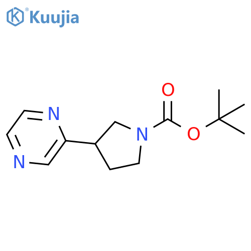 1-Pyrrolidinecarboxylic acid, 3-pyrazinyl-, 1,1-dimethylethyl ester structure
