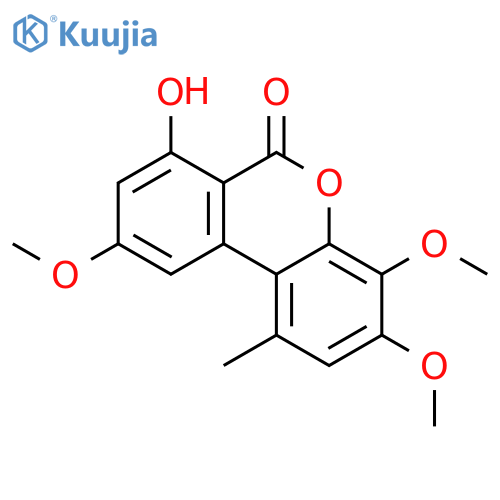 6H-DIBENZO[B,D]PYRAN-6-ONE, 7-HYDROXY-3,4,9-TRIMETHOXY-1-METHYL- structure