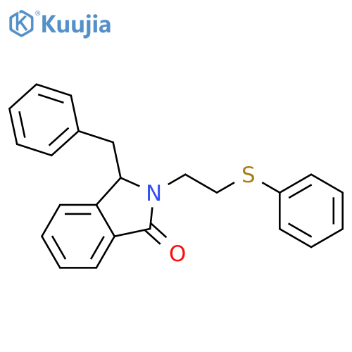 1H-Isoindol-1-one, 2,3-dihydro-3-(phenylmethyl)-2-[2-(phenylthio)ethyl]- structure