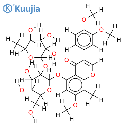 3',4',7-Tri-Me ether,5-O-neohesperidoside-Me ether-3',4',5,7-Tetrahydroxy-8-methylisoflavone structure