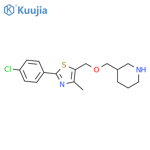 Piperidine, 3-[[[2-(4-chlorophenyl)-4-methyl-5-thiazolyl]methoxy]methyl]- structure