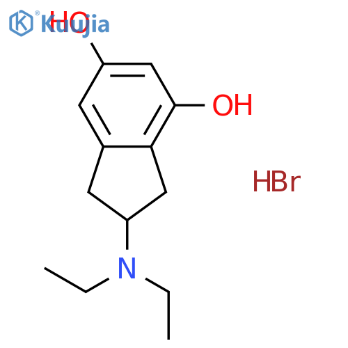 1H-Indene-4,6-diol, 2-(diethylamino)-2,3-dihydro-, hydrobromide structure