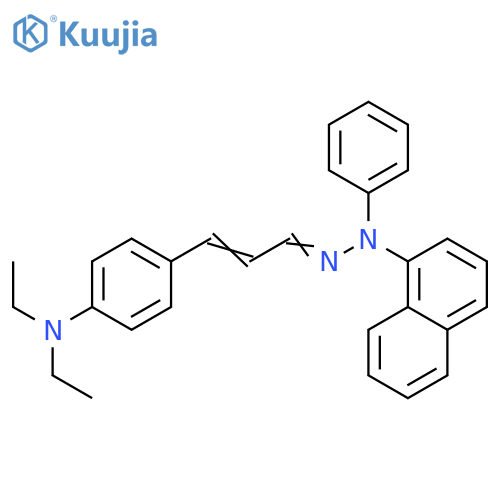 2-Propenal, 3-[4-(diethylamino)phenyl]-, 1-naphthalenylphenylhydrazone structure