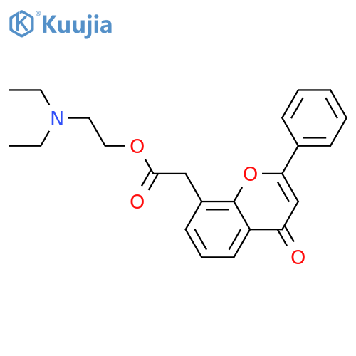 4H-1-Benzopyran-8-acetic acid, 4-oxo-2-phenyl-, 2-(diethylamino)ethyl ester structure