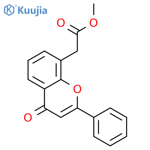 4H-1-Benzopyran-8-acetic acid, 4-oxo-2-phenyl-, methyl ester structure