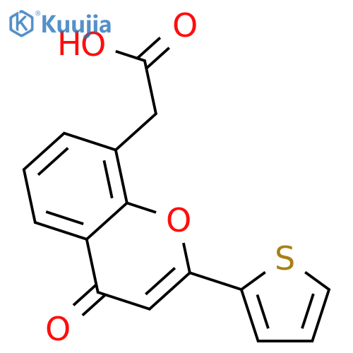 4H-1-Benzopyran-8-acetic acid, 4-oxo-2-(2-thienyl)- structure