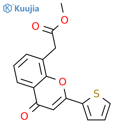 methyl [4-oxo-2-(thiophen-2-yl)-4H-chromen-8-yl]acetate structure