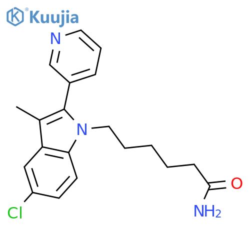 1H-INDOLE-1-HEXANAMIDE, 5-CHLORO-3-METHYL-2-(3-PYRIDINYL)- structure