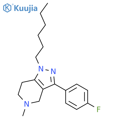 1H-Pyrazolo[4,3-c]pyridine,3-(4-fluorophenyl)-1-hexyl-4,5,6,7-tetrahydro-5-methyl- structure