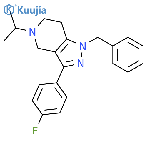 1H-Pyrazolo[4,3-c]pyridine,3-(4-fluorophenyl)-4,5,6,7-tetrahydro-5-(1-methylethyl)-1-(phenylmethyl)- structure