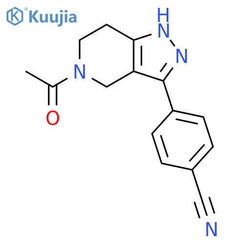 1H-Pyrazolo[4,3-c]pyridine,5-acetyl-3-(4-cyanophenyl)-4,5,6,7-tetrahydro- structure