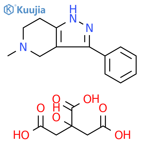 1H-Pyrazolo[4,3-c]pyridine, 4,5,6,7-tetrahydro-5-methyl-3-phenyl-,2-hydroxy-1,2,3-propanetricarboxylate structure
