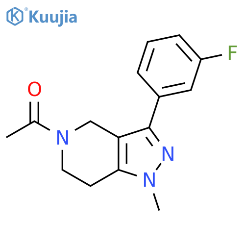 1-[3-(3-Fluorophenyl)-1-methyl-6,7-dihydro-4H-pyrazolo[4,3-c]pyridin-5-yl]ethanone structure