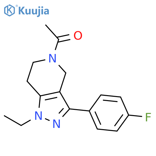 1H-Pyrazolo[4,3-c]pyridine,5-acetyl-1-ethyl-3-(4-fluorophenyl)-4,5,6,7-tetrahydro- structure