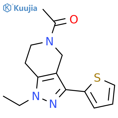 1H-Pyrazolo[4,3-c]pyridine,5-acetyl-1-ethyl-4,5,6,7-tetrahydro-3-(2-thienyl)- structure