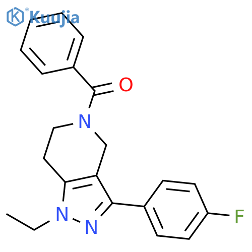 1H-Pyrazolo[4,3-c]pyridine,5-benzoyl-1-ethyl-3-(4-fluorophenyl)-4,5,6,7-tetrahydro- structure