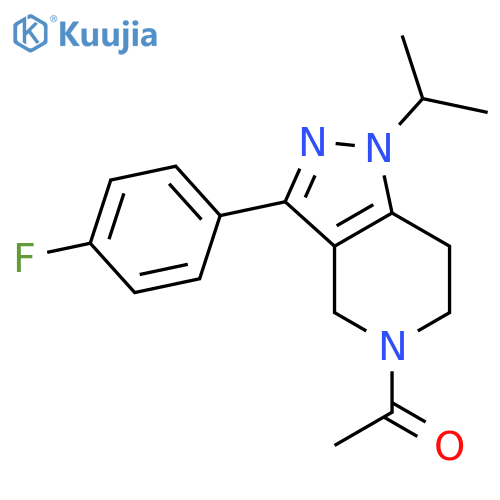 1H-Pyrazolo[4,3-c]pyridine,5-acetyl-3-(4-fluorophenyl)-4,5,6,7-tetrahydro-1-(1-methylethyl)- structure