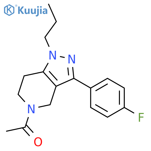 1H-Pyrazolo[4,3-c]pyridine,5-acetyl-3-(4-fluorophenyl)-4,5,6,7-tetrahydro-1-propyl- structure