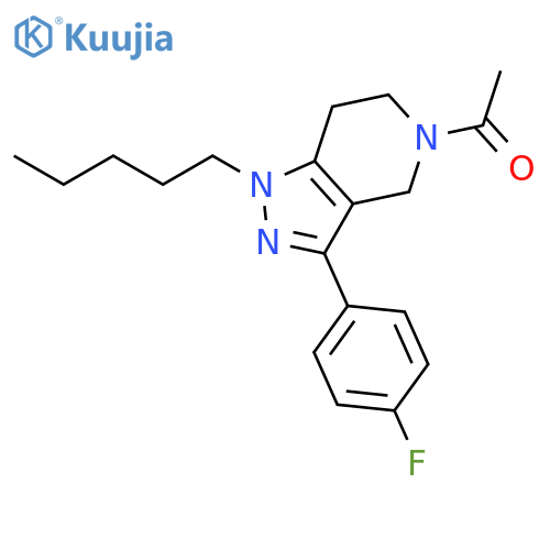1H-Pyrazolo[4,3-c]pyridine,5-acetyl-3-(4-fluorophenyl)-4,5,6,7-tetrahydro-1-pentyl- structure