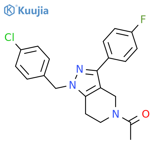 1H-Pyrazolo[4,3-c]pyridine,5-acetyl-1-[(4-chlorophenyl)methyl]-3-(4-fluorophenyl)-4,5,6,7-tetrahydro- structure