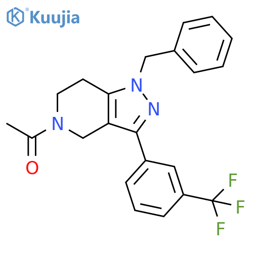 1H-Pyrazolo[4,3-c]pyridine,5-acetyl-4,5,6,7-tetrahydro-1-(phenylmethyl)-3-[3-(trifluoromethyl)phenyl]- structure