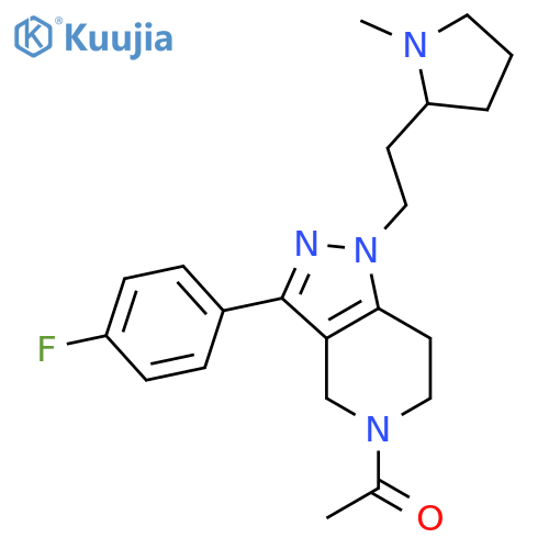 1H-Pyrazolo[4,3-c]pyridine,5-acetyl-3-(4-fluorophenyl)-4,5,6,7-tetrahydro-1-[2-(1-methyl-2-pyrrolidinyl)ethyl]- structure