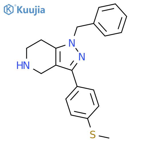 1H-Pyrazolo[4,3-c]pyridine,4,5,6,7-tetrahydro-3-[4-(methylthio)phenyl]-1-(phenylmethyl)- structure