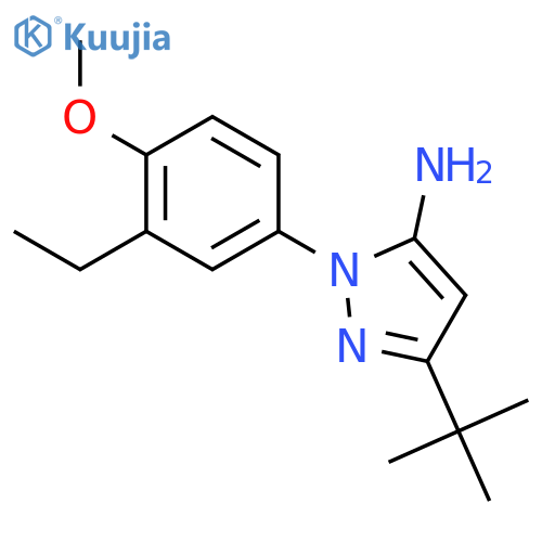 1H-Pyrazol-5-amine, 3-(1,1-dimethylethyl)-1-(3-ethyl-4-methoxyphenyl)- structure