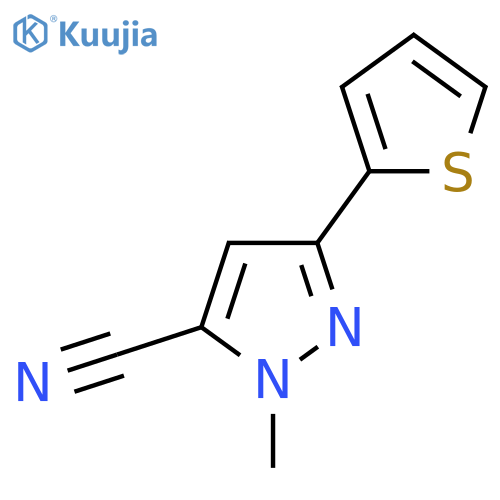 1-methyl-3-(thiophen-2-yl)-1H-pyrazole-5-carbonitrile structure