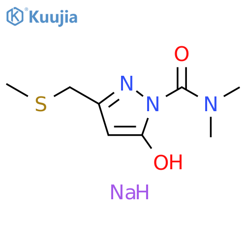 1H-Pyrazole-1-carboxamide, 5-hydroxy-N,N-dimethyl-3-[(methylthio)methyl]-, sodium salt (1:1) structure