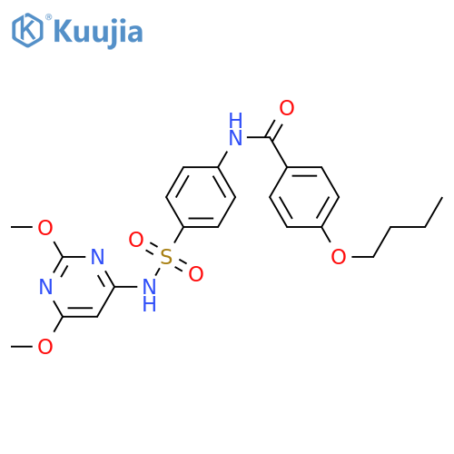 4-butoxy-N-{4-(2,6-dimethoxypyrimidin-4-yl)sulfamoylphenyl}benzamide structure