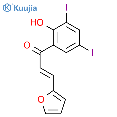 2-Propen-1-one, 3-(2-furanyl)-1-(2-hydroxy-3,5-diiodophenyl)-, (2E)- structure