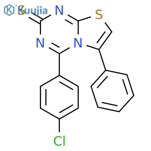 2H-THIAZOLO[3,2-A]-1,3,5-TRIAZINE-2-THIONE, 4-(4-CHLOROPHENYL)-6-PHENYL- structure