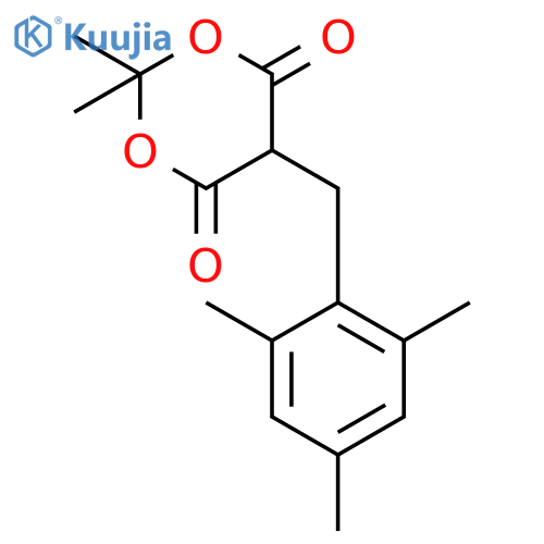1,3-Dioxane-4,6-dione, 2,2-dimethyl-5-[(2,4,6-trimethylphenyl)methyl]- structure