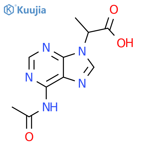 2-(6-acetamido-9H-purin-9-yl)propanoic acid structure