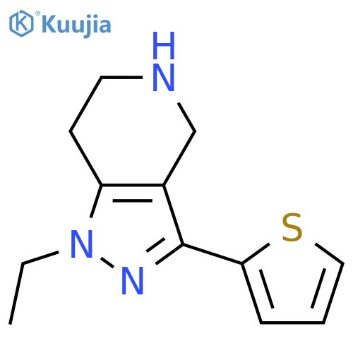 1-ethyl-3-(thiophen-2-yl)-4,5,6,7-tetrahydro-1H-pyrazolo4,3-cpyridine structure