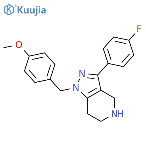 1H-Pyrazolo[4,3-c]pyridine,3-(4-fluorophenyl)-4,5,6,7-tetrahydro-1-[(4-methoxyphenyl)methyl]- structure