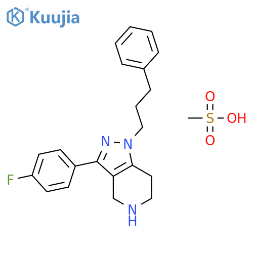 1H-Pyrazolo[4,3-c]pyridine,3-(4-fluorophenyl)-4,5,6,7-tetrahydro-1-(3-phenylpropyl)-,monomethanesulfonate structure