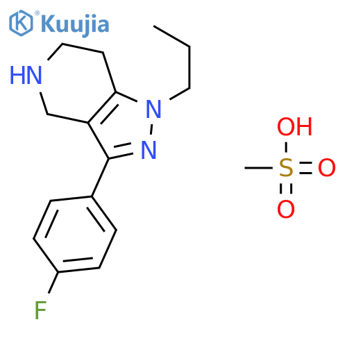 1H-Pyrazolo[4,3-c]pyridine,3-(4-fluorophenyl)-4,5,6,7-tetrahydro-1-propyl-, monomethanesulfonate structure