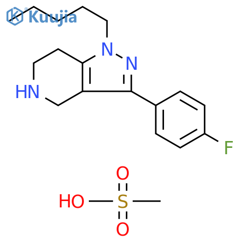 1H-Pyrazolo[4,3-c]pyridine, 3-(4-fluorophenyl)-4,5,6,7-tetrahydro-1-pentyl-, methanesulfonate (1:1) structure
