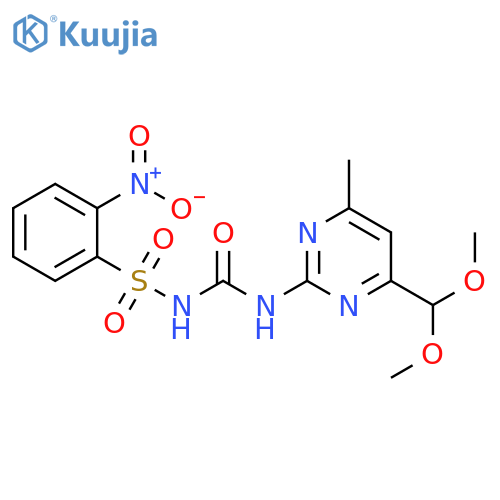 Benzenesulfonamide, N-[[[4-(dimethoxymethyl)-6-methyl-2-pyrimidinyl]amino]carbonyl]-2-nitro- structure