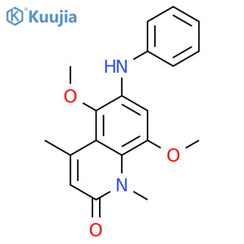 2(1H)-Quinolinone, 5,8-dimethoxy-1,4-dimethyl-6-(phenylamino)- structure