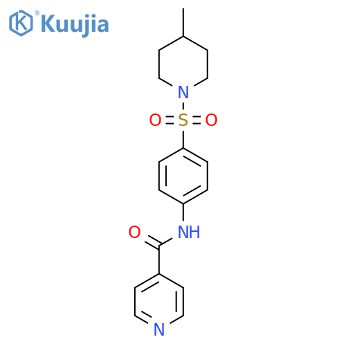 N-{4-(4-methylpiperidin-1-yl)sulfonylphenyl}pyridine-4-carboxamide structure