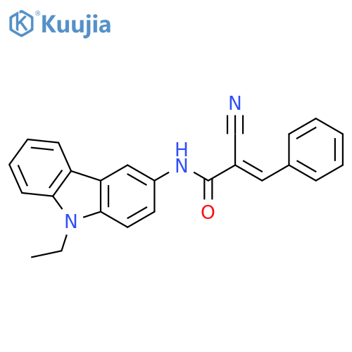 2-Cyano-N-(9-ethyl-9H-carbazol-3-yl)-3-phenyl-2-propenamide structure