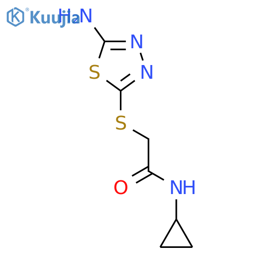 2-(5-Amino-1,3,4-thiadiazol-2-yl)thio-N-cyclopropylacetamide structure