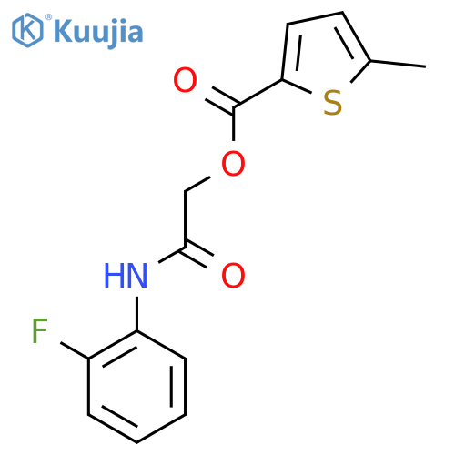 (2-fluorophenyl)carbamoylmethyl 5-methylthiophene-2-carboxylate structure