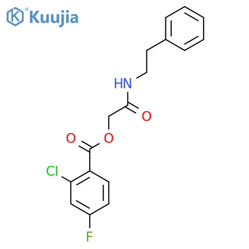 (2-phenylethyl)carbamoylmethyl 2-chloro-4-fluorobenzoate structure