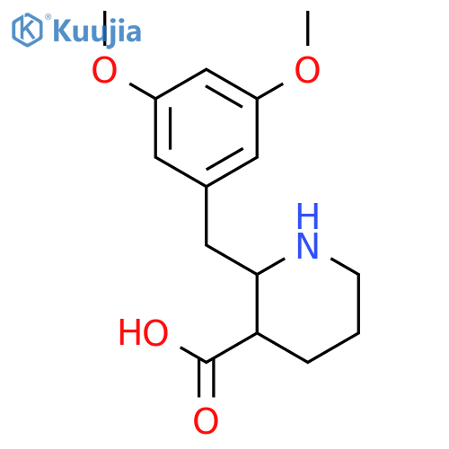 3-Piperidinecarboxylic acid, 2-[(3,5-dimethoxyphenyl)methyl]-, cis- structure