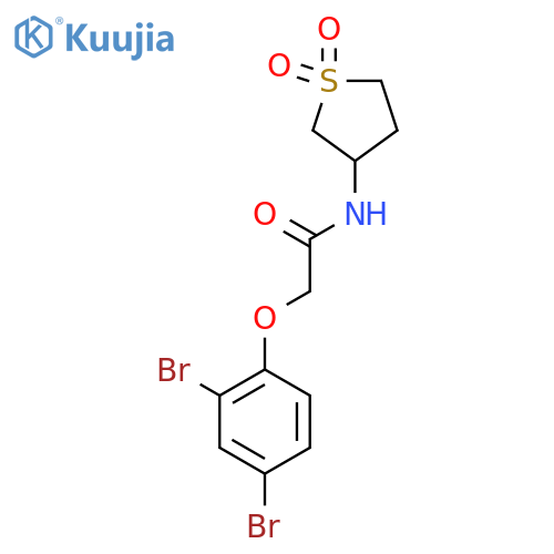 2-(2,4-dibromophenoxy)-N-(1,1-dioxo-1lambda6-thiolan-3-yl)acetamide structure