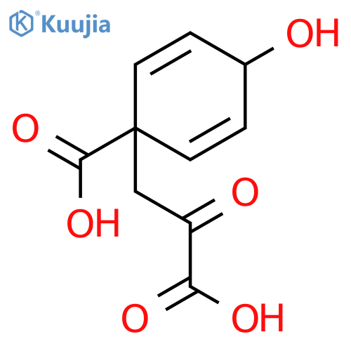 (1-Carboxy-4t-hydroxy-cyclohexa-2,5-dien-r-yl)-brenztraubensaeure structure